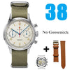 38mm chronograph watch without gooseneck, extra straps