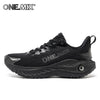 Black breathable running shoes for men