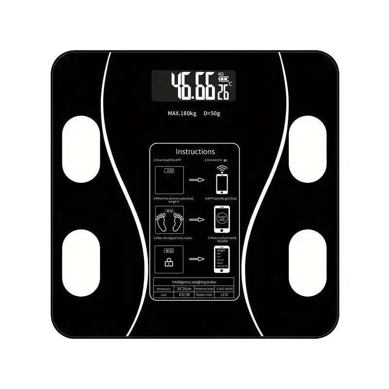 Smart Body Fat Scale LED Display Bluetooth Analyzer for Weight & Body Composition Tracking