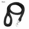 Solid black braided dog leash