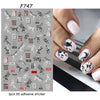 Abstract retro flower and love nail stickers - PMMNAPOLES