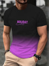 Men's gradient color letter print t-shirt