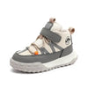 Beige breathable children's sneaker with hook & loop closure