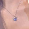 Purple Crystal Heart Pendant Necklace for Women