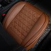 Brown leather car front seat cover with diamond pattern