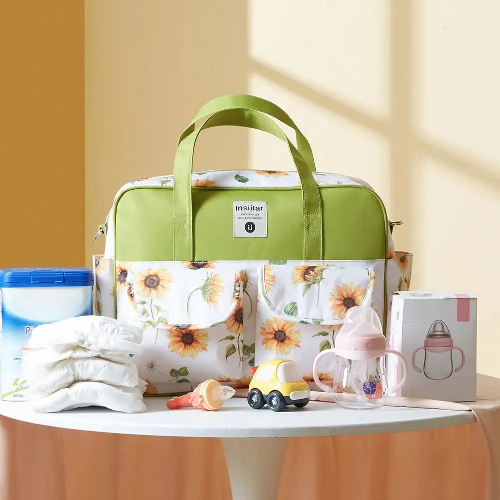 Waterproof maternity stroller bag with large capacity, lightweight shoulder design, ideal for travel and daily use