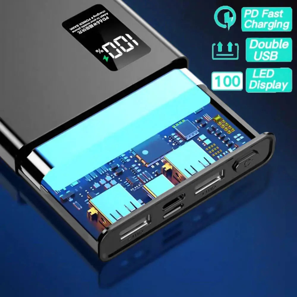 66W Fast Charging Power Bank 20000mAh USB Portable Battery with Two-Way Quick Charge for iPhone & Android