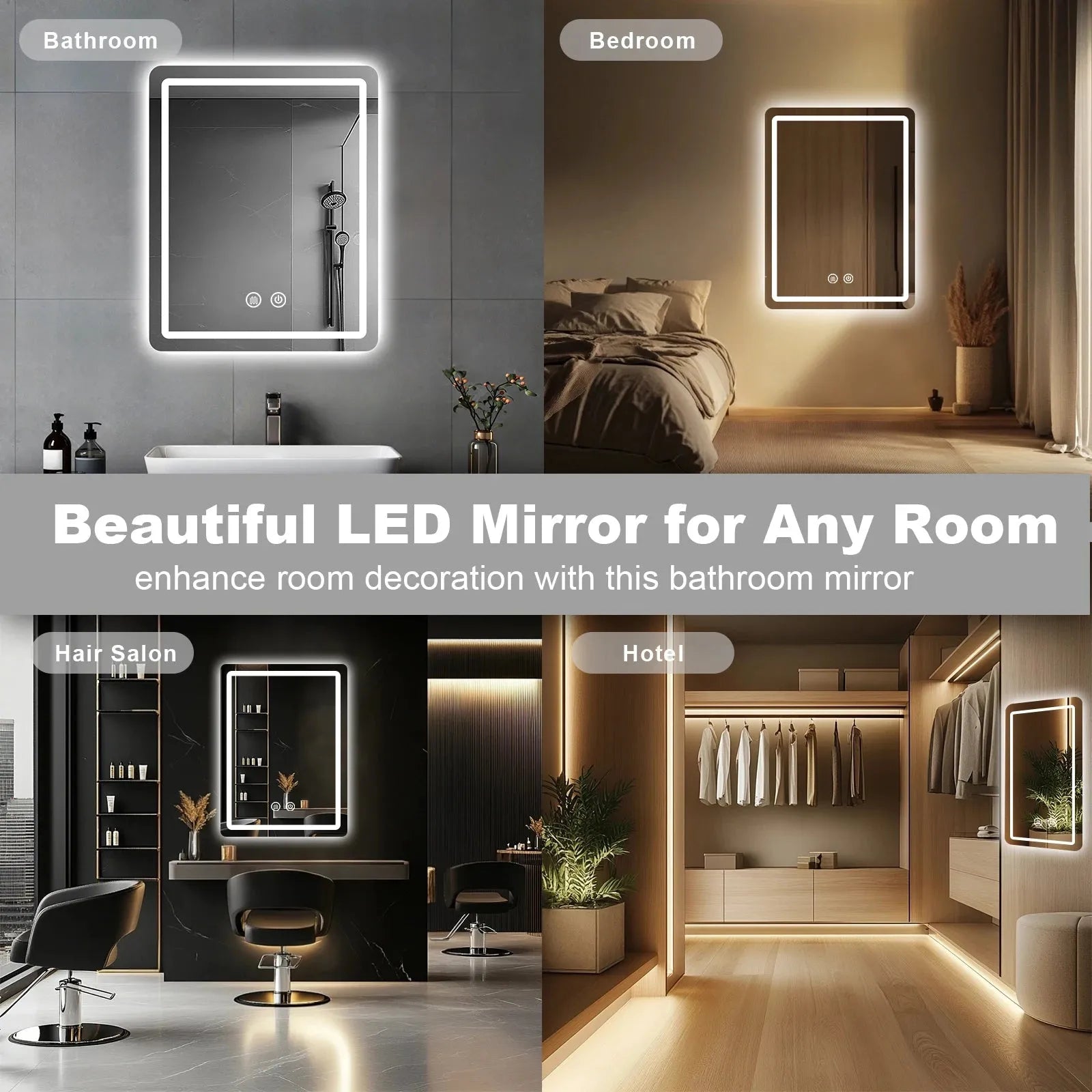 LED Vanity Mirror with Lights Fogless 20x28in Wall Mounted