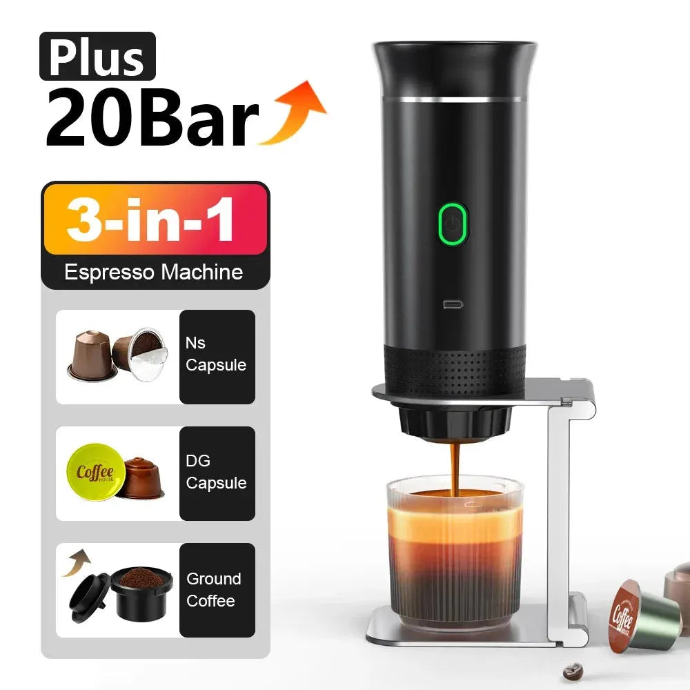Portable Wireless Coffe Maker 3 in 1 for Home Car and Travel