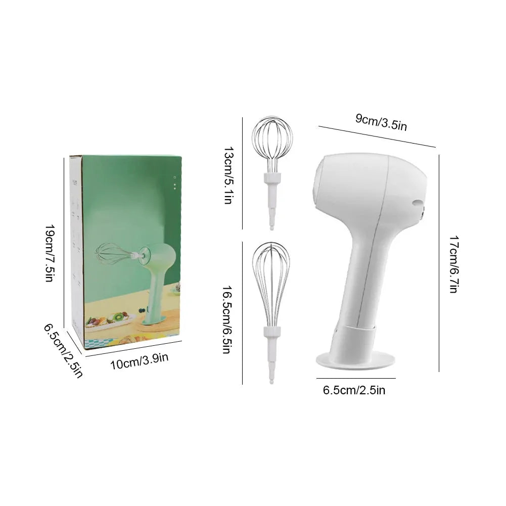 Electric Mixer Mini USB Rechargeable With Stainless Whisk
