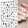 Monochrome girl-themed nail art stickers