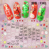 Alphabet and floral nail stickers with happy text