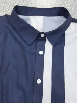 Two Piece Set Men Printed Button Down Summer Outfit