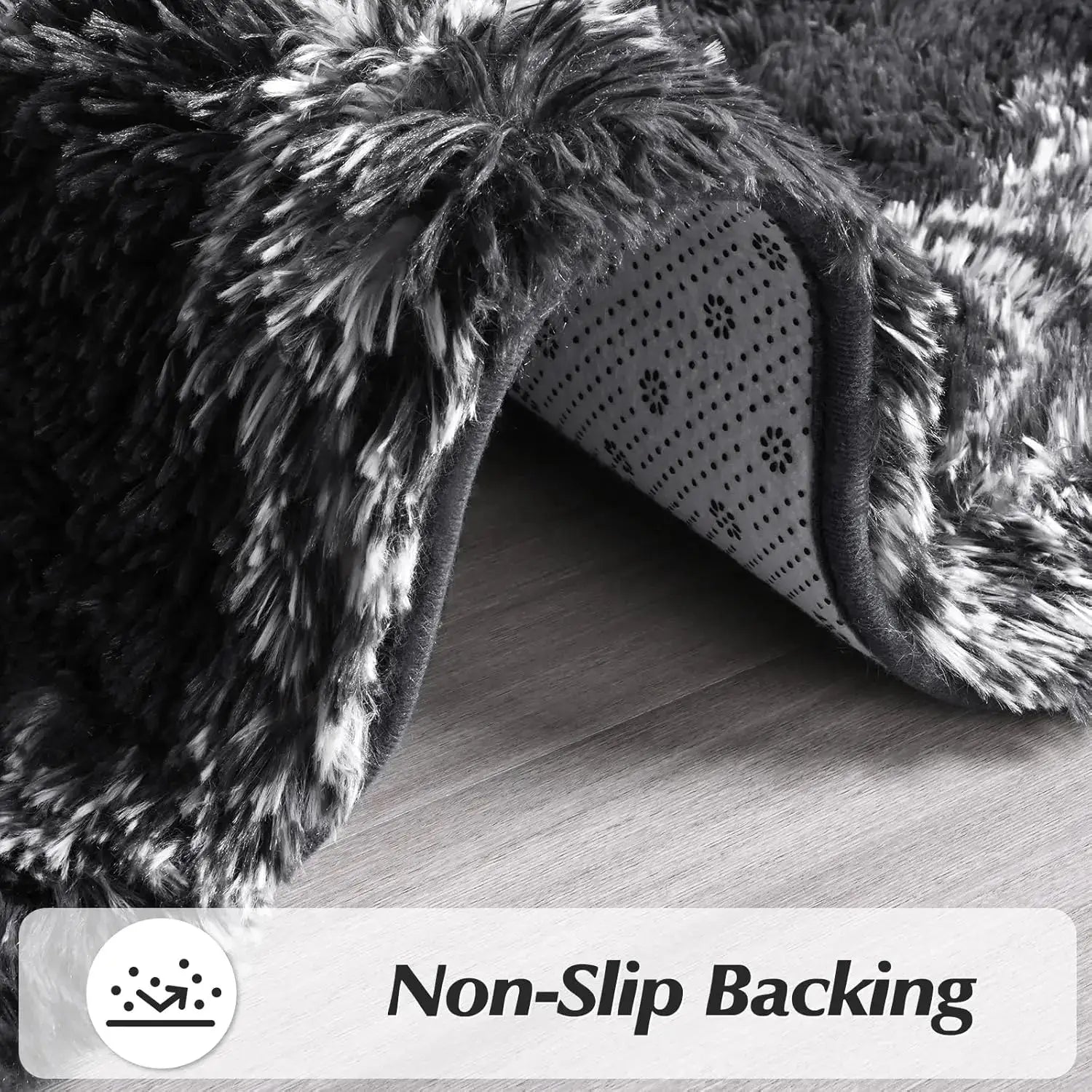 Large shag area rug for bedroom, soft and fluffy, non-slip carpet for living room, nursery, kids or girl's room