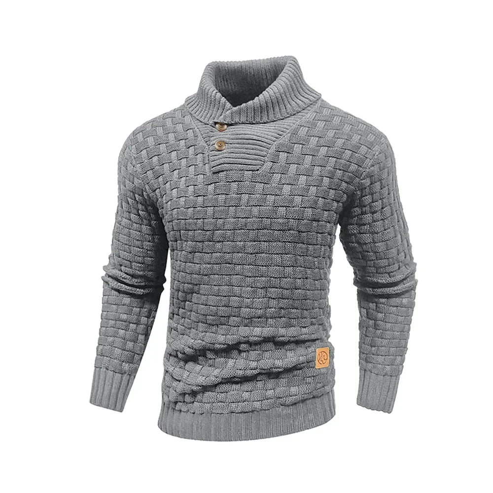 Men’s Knitted Sweater With Crew Neck And Ribbed Edges