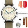 40mm chronograph watch without gooseneck, extra straps