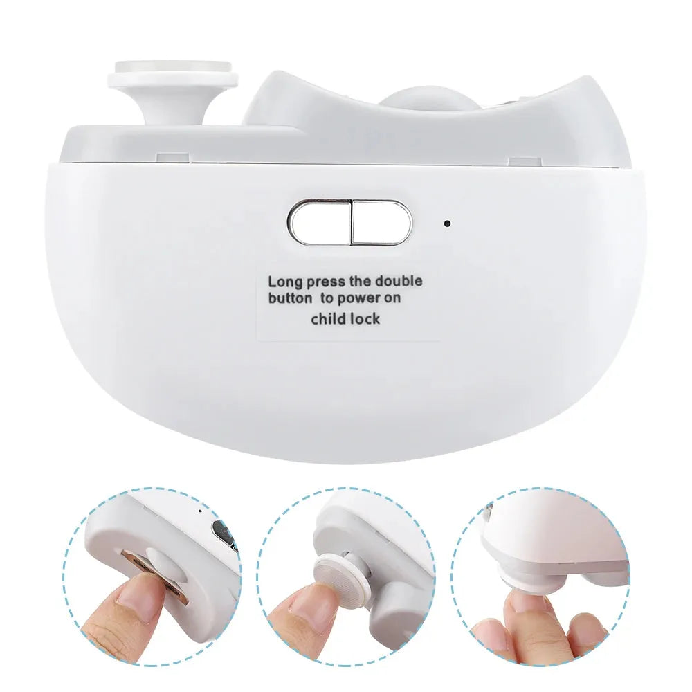 2 in 1 Electric Nail Clipper with Light and Safe Trimming
