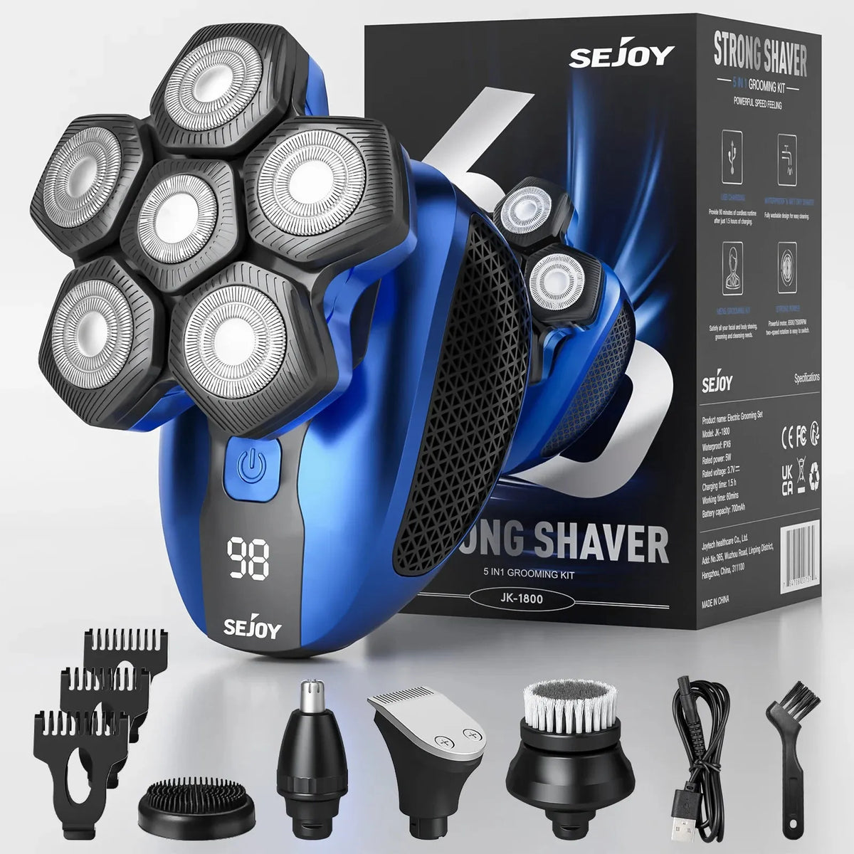 6D Floating Electric Razor for Men with Wet Dry Shaving
