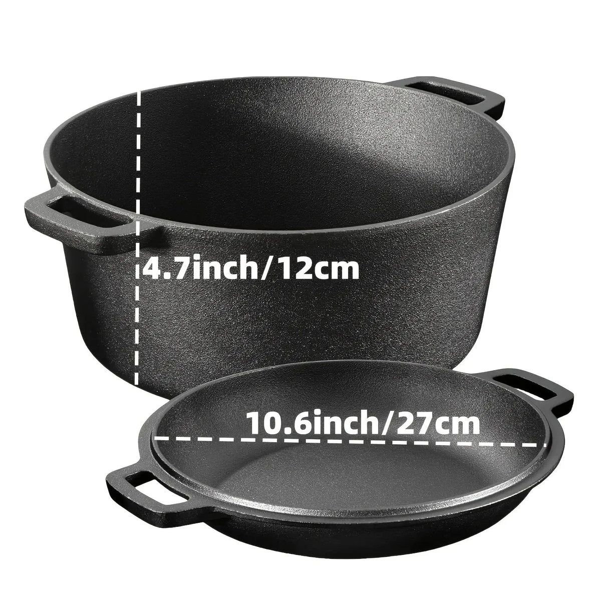 Cast Iron Skillet Set 3 Piece with Pre Seasoned Heavy Build