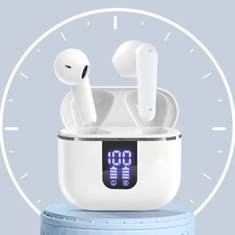 Wireless Bluetooth 5.3 Earbuds with Smart Digital Display, Hi-Fi Sound & High-Fidelity Stereo Audio