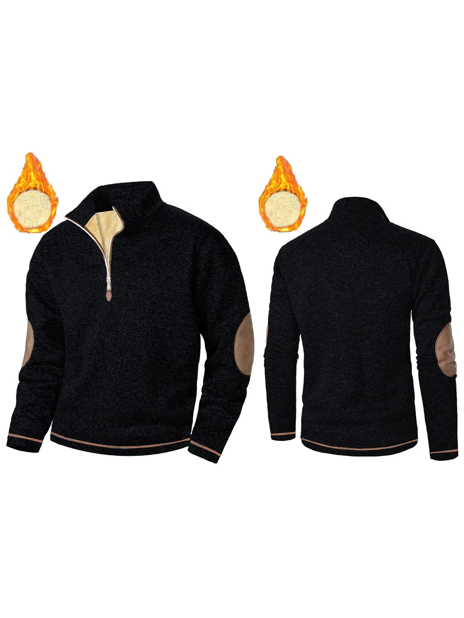 Men’s Fleece Lined Sweatshirt Quarter Zip Thermal Pullover