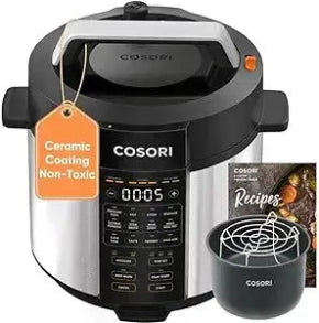6-Quart 9-in-1 Pressure Cooker – Multi-Function Kitchen Appliance with Safer Venting, Rice Cooker, Slow Cooker & Sous Vide