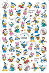 Donald Duck themed nail stickers with playful designs