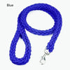 Solid blue braided dog leash