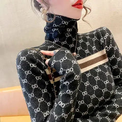 Women's Slim Fit Turtleneck Warm Knitted Sweater