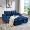 Blue convertible sofa bed with modern design