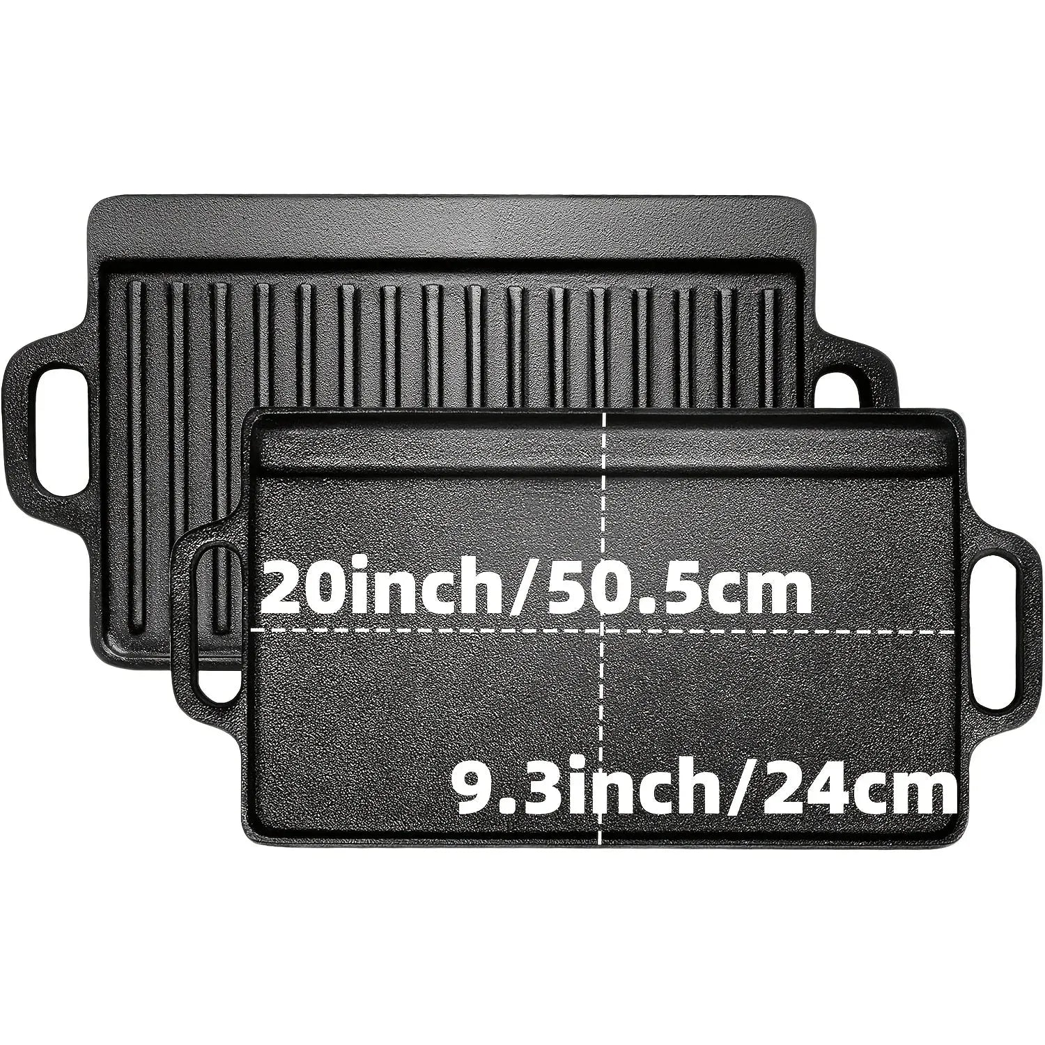 Cast Iron Skillet Set 3 Piece with Pre Seasoned Heavy Build