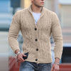 Men's solid color knitted cardigan sweater