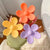 3 flower shaped hair clips for women