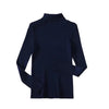 Navy ribbed turtleneck sweater for women