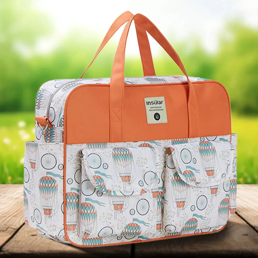Waterproof maternity stroller bag with large capacity, lightweight shoulder design, ideal for travel and daily use