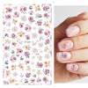 Abstract retro flower and love nail stickers - PMMNAPOLES