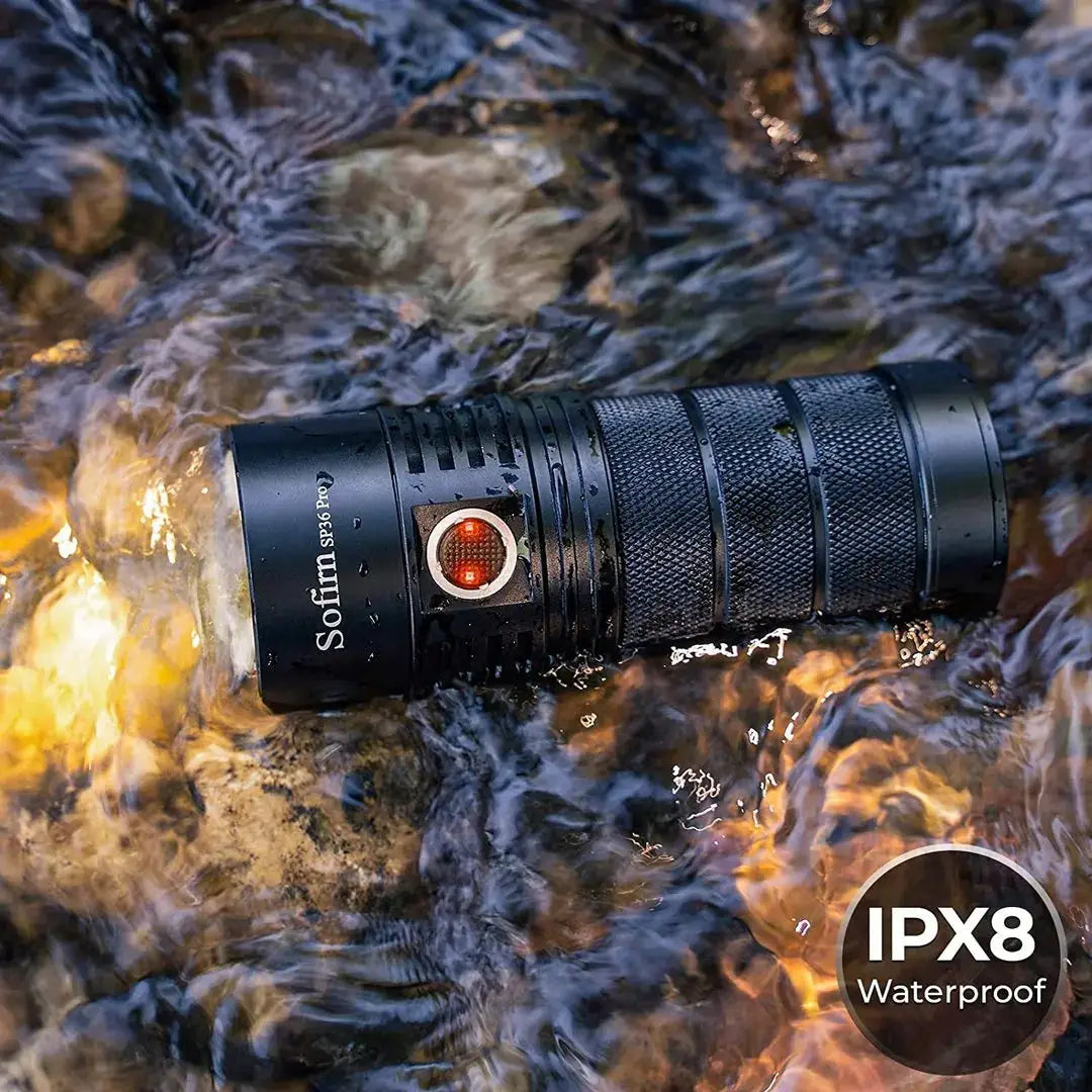 LED Flashlight 8000lm 4-SST40 Bulbs 18650 USB-C Rechargeable Torch for Outdoor & Emergency Use