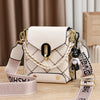 White women's mini crossbody bag with studded decoration