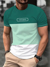 Men's gradient color letter print t-shirt