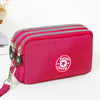 Pink women's zipper pocket wallet