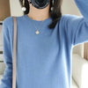 Blue women's round neck sweater