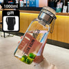 1000ml glass water bottle with carrying case