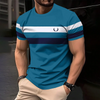 Camiseta de hombre con estampado de rayas sencillo y casual