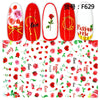 Passion rose themed nail stickers with red roses