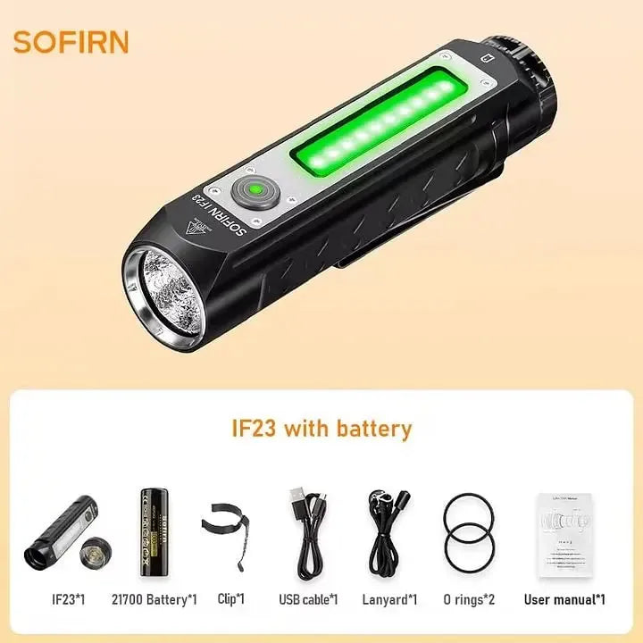IF23 Rechargeable Flashlight with 4000LM RGB LED