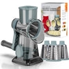 Gray 3 in 1 rotary cheese grater with interchangeable blades