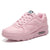 Pink women's fashion sneaker with air cushion sole