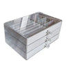 Gray acrylic velvet jewelry organizer with 3 drawers