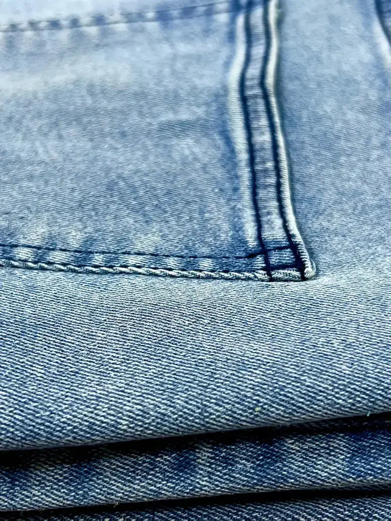 Men’s Slim Fit Ripped Jeans – Light Blue Distressed Denim with Stretch for Casual Street Style