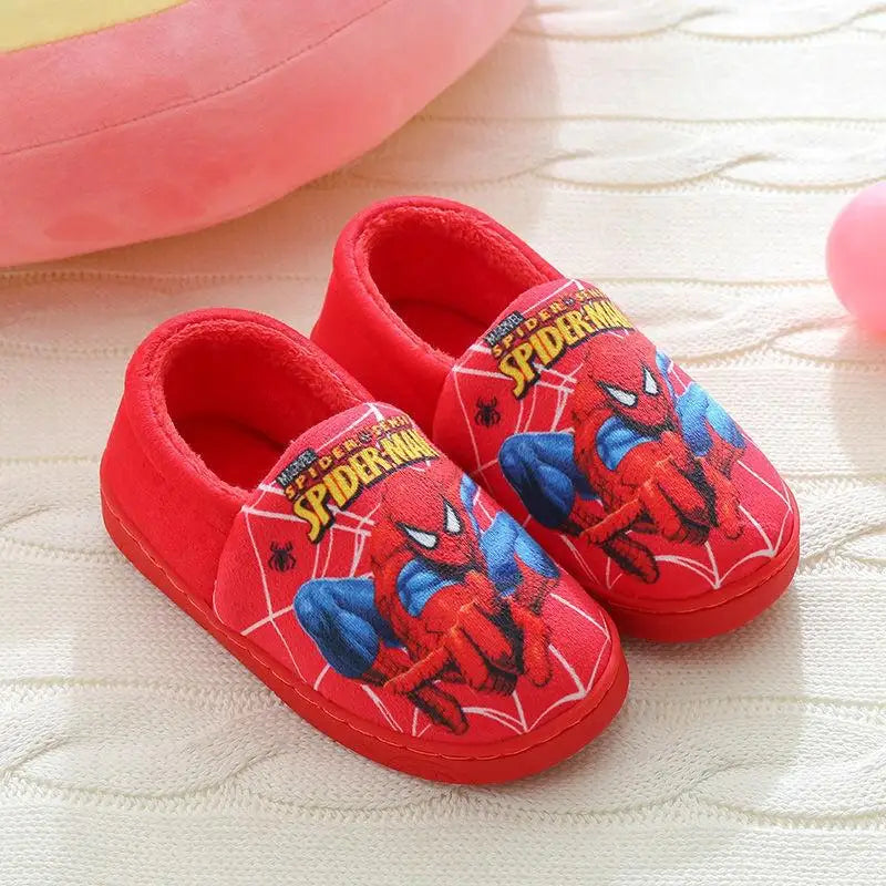 Spider-Man Cartoon Print Cotton Slippers for Kids